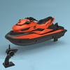 Plastic High-Speed Rc Motorboat Jet Ski Rechargeable Electric Boat Simulation Model Waterproof 1:14 2.4g Wireless Speedboat