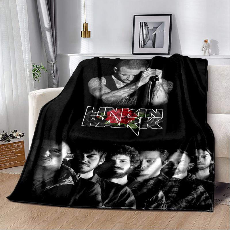 3D Retro L-Linkin Park Rock Band HD Blanket,Soft Throw Blanket for Home Bedroom Bed Sofa Picnic Travel Office Cover Blanket Kids