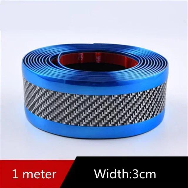 Car Threshold Strip Anti Scratch Door Sill Protector Rubber Strip Carbon Fiber Car Threshold Protection Bumper Film Sticker