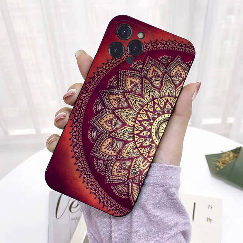 Mandala Chakra Yoga Etui na telefon Silikonowe Miękkie Do iPhone'a 14 13 12 11 Pro Mini XS MAX 8 7 6 Plus X 2020 XR Shell
