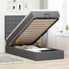 VidaXL Ottoman Bed with Mattress and LED Dark Grey 90x200 Cm Fabric 3314142