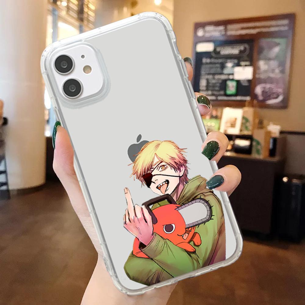 Anime Chainsaw Man Phone Case For iphone 5 5s se 2 6 6s 7 8 12 mini plus X XS XR 11 PRO MAX transparent painting cover soft
