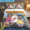 3PCS Bob'S Burgers Bedding Set,Including 1pc Duvet Cover And 2pcs Pillowcases Perfect for Bedroom, Dormitory, Large size Fan Christmas gift