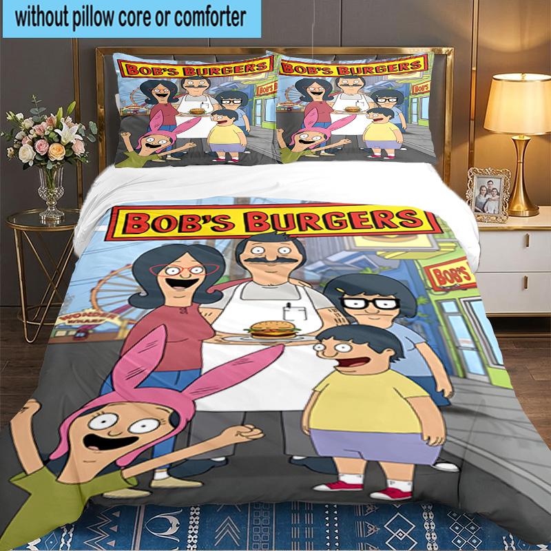 3PCS Bob'S Burgers Bedding Set,Including 1pc Duvet Cover And 2pcs Pillowcases Perfect for Bedroom, Dormitory, Large size Fan Christmas gift