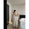 Brother Nan Chubby French Style High Sense Polka Dot Dress Women Summer New Plus Size Waist Hugging Slimming Split Long Dress