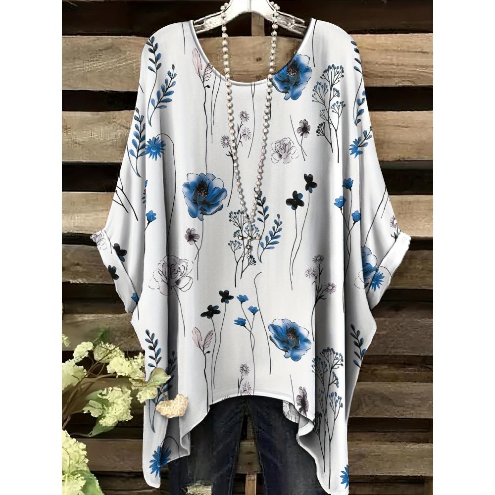 2025 Bohemian Chic Oversized Minimalist Cute Panda Print Irregular Hem Round Neck T-Shirt Stylish and Versatile Machine Washable