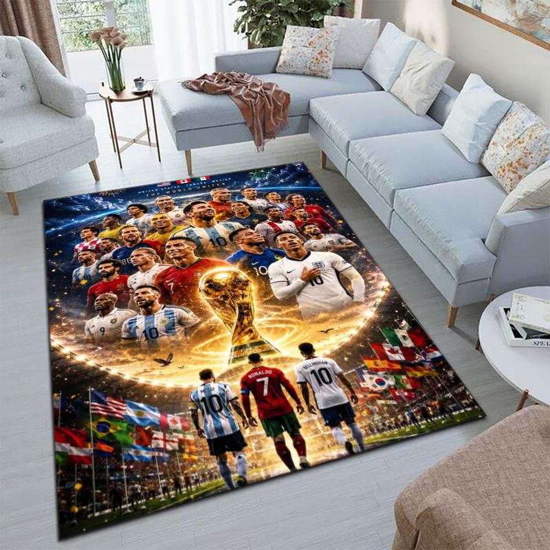 players Lamine Yamal and Erling Haaland, Vinicius Junior and Kylian Mbappé carpet is suitable for living room and bedroom office decorative carpet L1