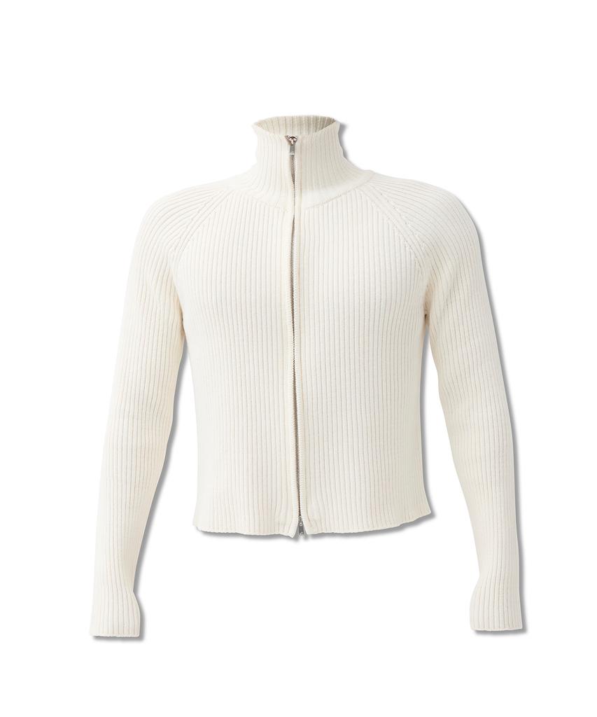 Kojitegseu Crop Raglan Knit Zip-Up (Ivory)