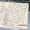 5D Embossed Nail Stickers: English Letters & Arabic Numerals for DIY Nails & Notebooks