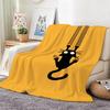 Artistic Pattern G-Goofy Black Cat Clawing Throw Lightweight 240g Flannel Blanket Soft Skin-friendly for Summer Cooling