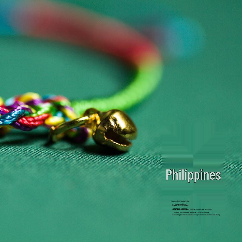 Dragon Boat Festival Five-Color Bracelet with Bells - May Festival Gift for Students