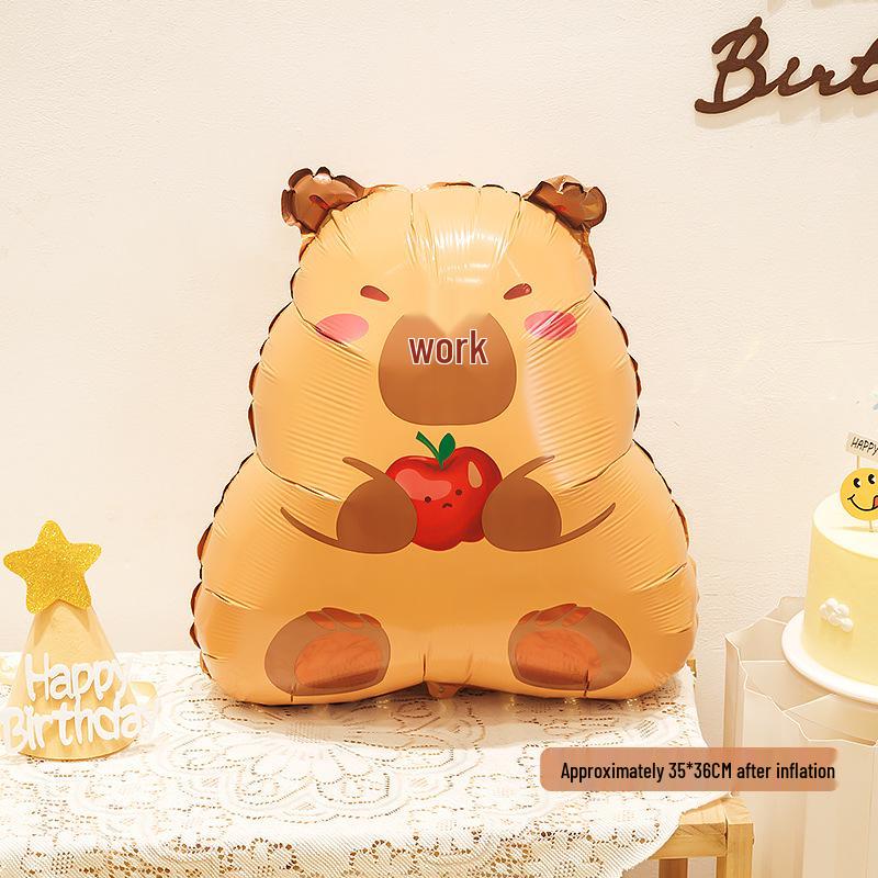 Cartoon Capybara Balloon - Children's Birthday Party Decoration Prop