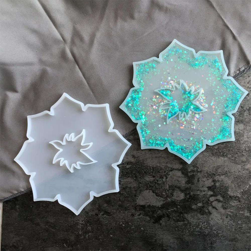 

Irregular Flower Coaster Epoxy Silicone Mold Tray Fruit Plate Mirror Silicone Pendulum Table Mold