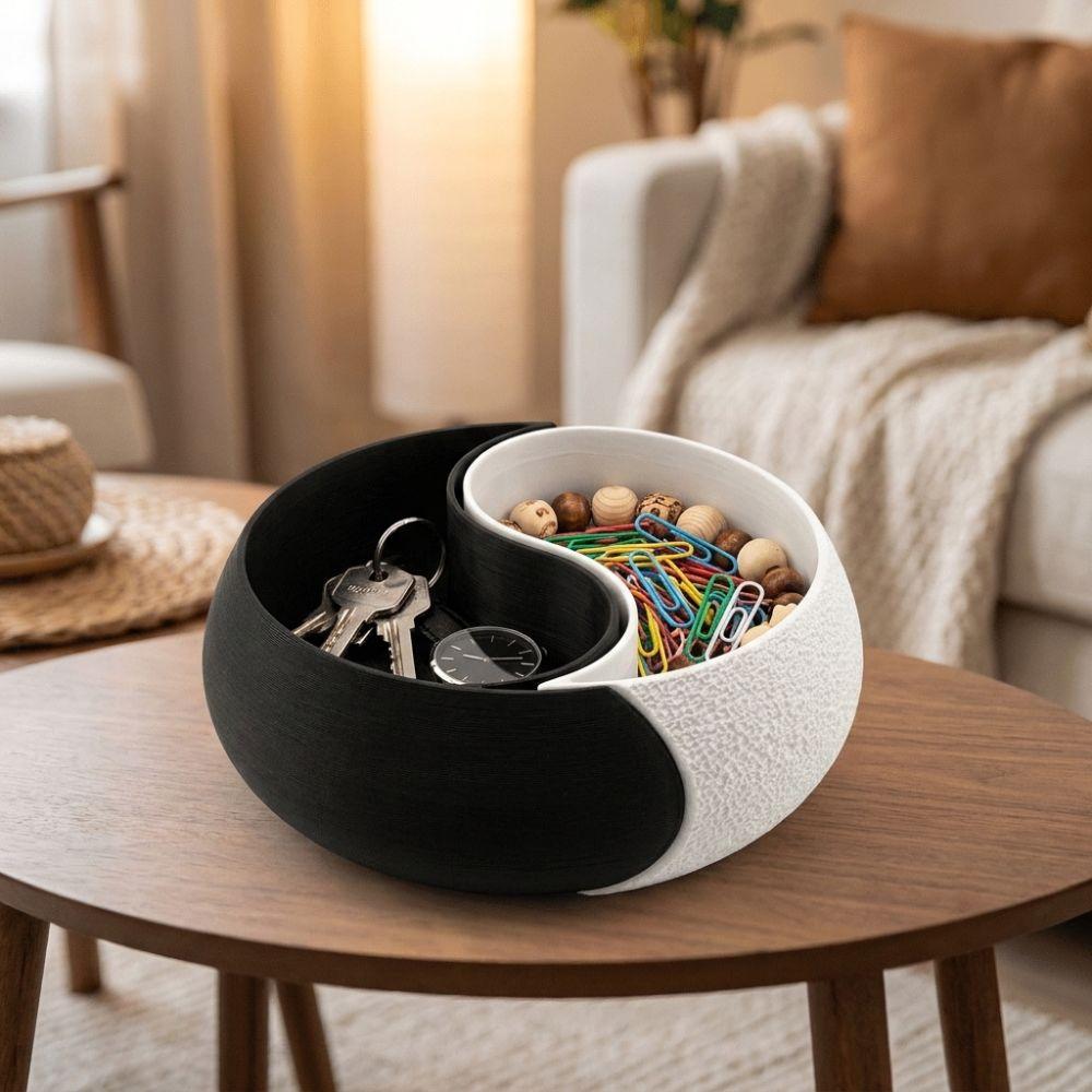 Flat Bottom Storage Tray 3D Printed Jewelry Tray Zen Style Nut Serving Bowl Bookshelf Decor