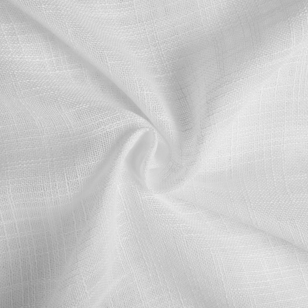 Cotton Linen Sheer Curtains Semi Transparent Voile Rod Pocket Curtains for Bedroom Living Room Light Filtering Window Curtains