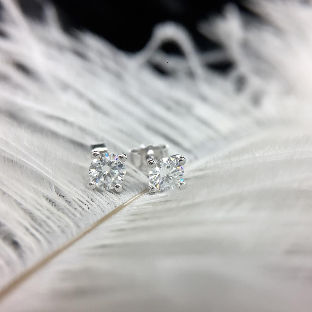 AEAW Moissanite Earrings 3mm And 4mm Diamond Stud Earrings