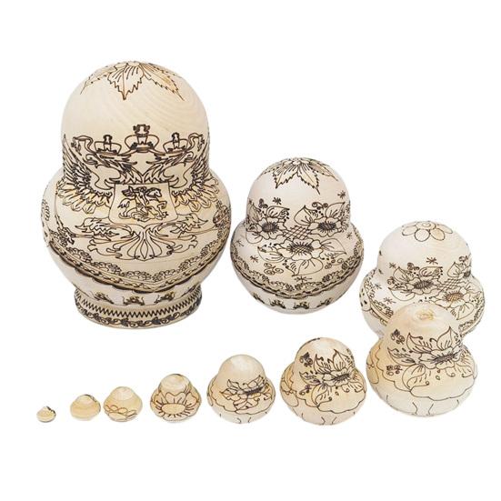 10Pcs/Set Handmade Russian Nesting Doll 10 Layers Kids Wooden Matryoshka Doll Retro Girl Stacking Toy Desktop Decoration Ornament