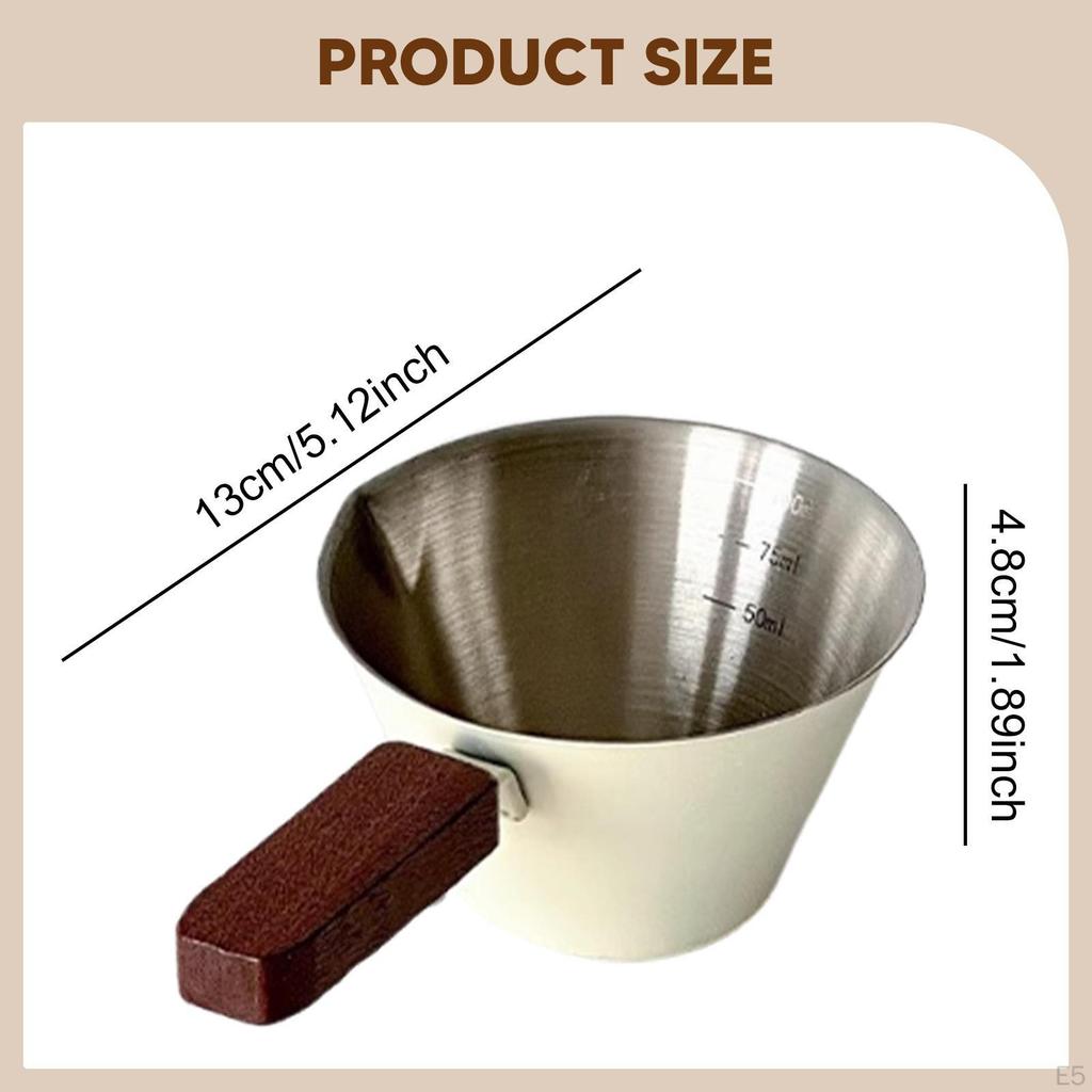 Espresso Measuring Cup Coffee Spoon Clear Measurement Unique 100ml Extraction Sauce Pan for Oil