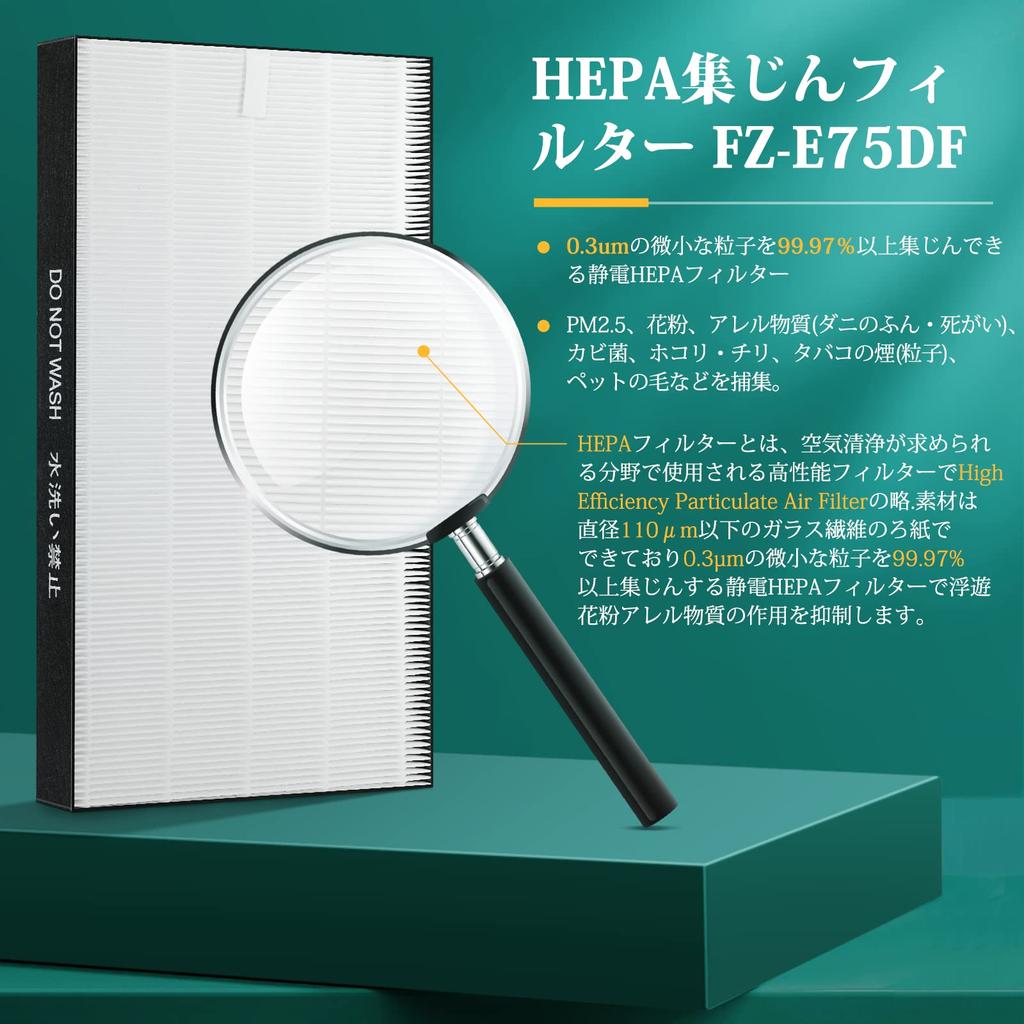 Sharp Humidifier Air Purifier Dust Collection Filter and Deodorizing Filter Compatible Models FZ-E75HF FZ-E75DF KI-GX75, KI-EX75 KI-HX75, KI-JX75,