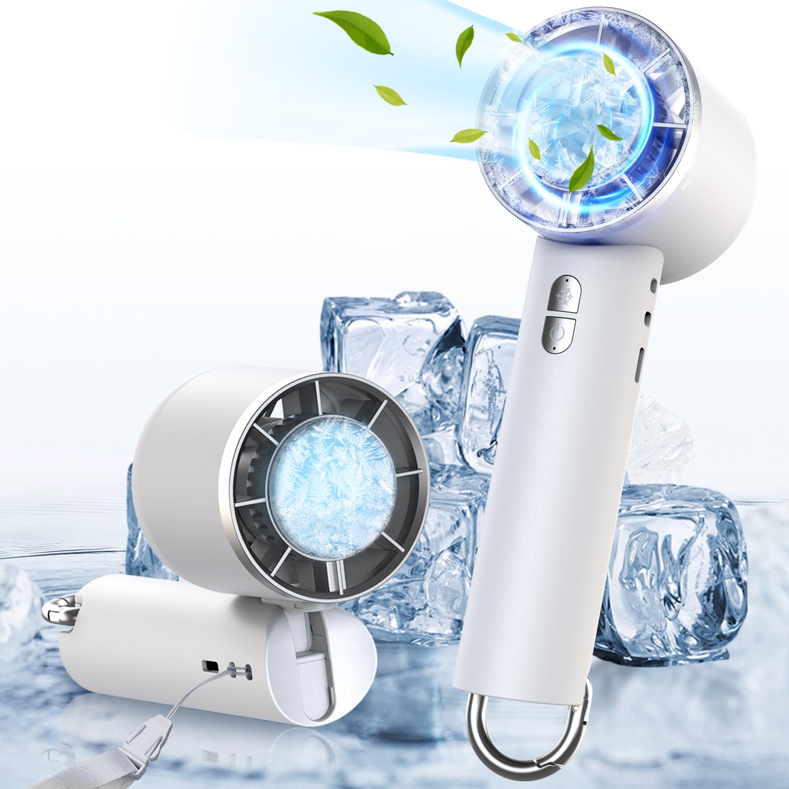

[New for 2025 - Instant Cooling] Portable Handheld Fan with Cooling Plate, 3-Level Wind Speed Adjustment, Powerful Cooling, Portable, Type-C