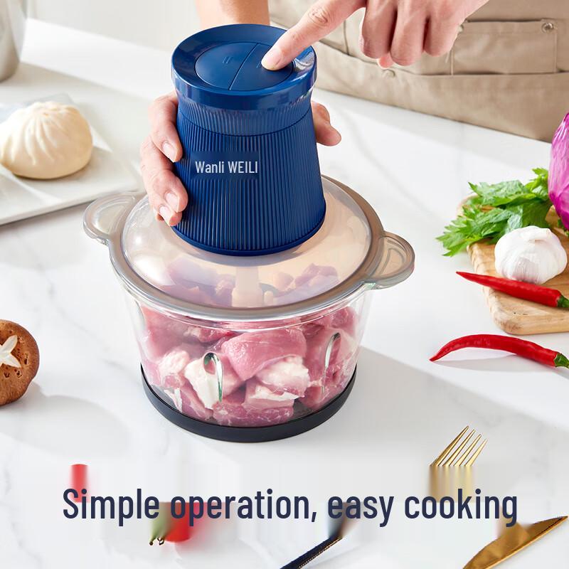 ZISIZ Electric Meat Grinder with Glass Bowl