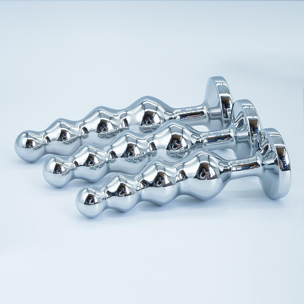 Metal Anal Plug Prostate Massager Anal Beads Butt Plug Metal Dildo G-spot Stimulating Sex Toys for Men and Women But Plug