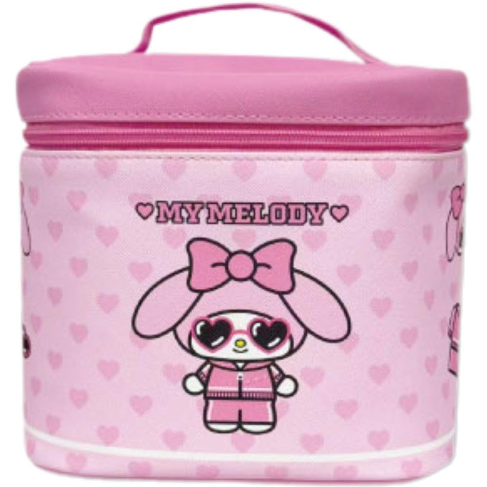 Hatayama Shoji Sanrio Vanity Pouch with Heart My Cosmetic Makeup with H17 x W17 x 34204142 Mirror, Sunglasses, Melody, Pouch, Pouch, Handle, Approx.