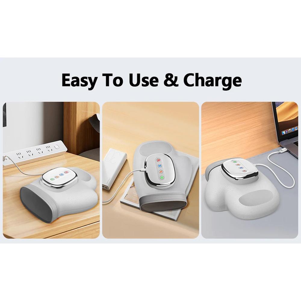 Portable Electric Hand Massager with Heat - Cordless Air Compression Relaxation Device