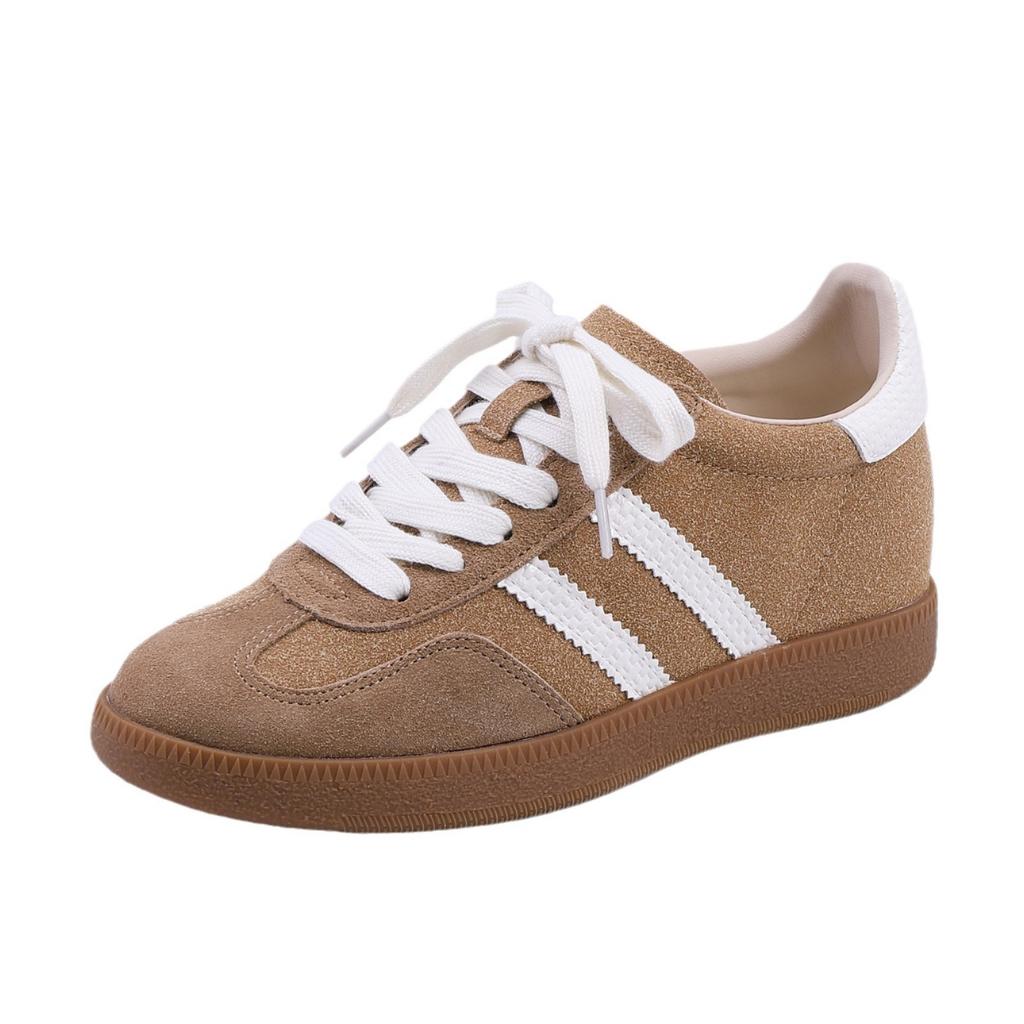 2025 new German training shoes women wear high-end platform casual shoes front lace-up Korean version campus Forrest Gump shoes women