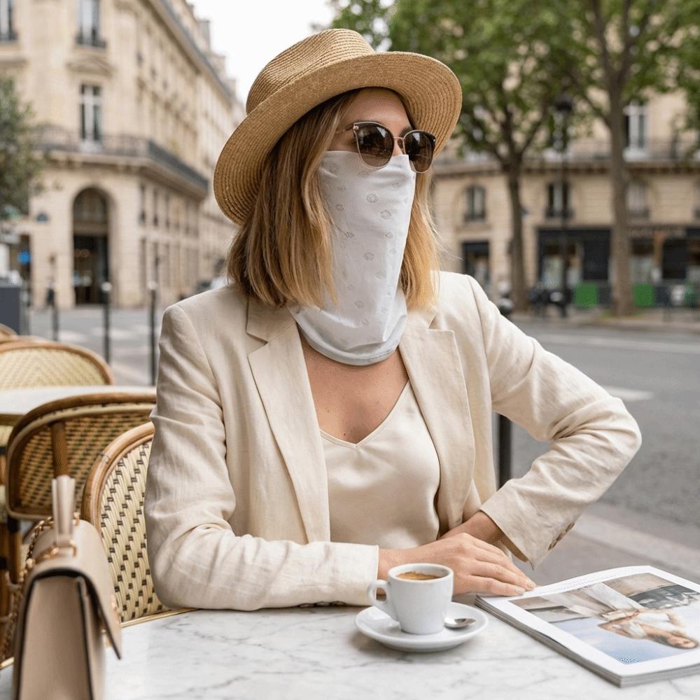 Lightweight Sun Protection Face Mask Thin Sunscreen Veil Women Breathable Face Cover  Outdoor