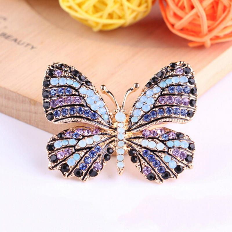 Butterfly Brooch Pin Gold Women Dress Wedding Bridal Brooch Pin