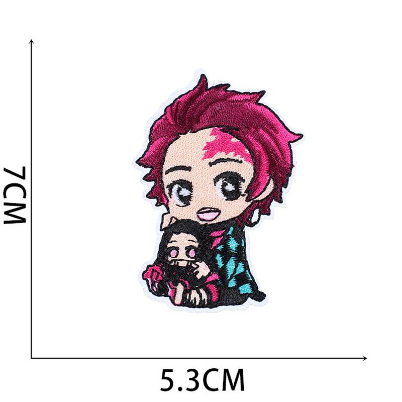 19Pcs/Set Anime Demon Slayer Q-Version Character Embroidery Patch Clothing Decoration