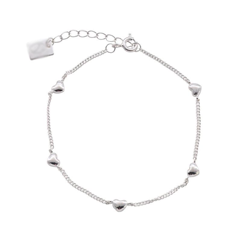 Korean Heart Bracelet: Delicate, Plain Chain, Cold Style, Light Luxury, Niche, Exquisite, Versatile Women's Jewelry