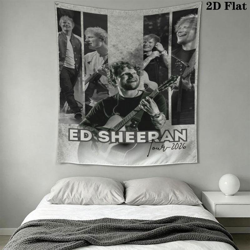 Ed Sheeran Wandteppich Ästhetisches Wandbehang Gedruckter Stoffdecke Dekorative Wandteppiche für Schlafzimmer Wohnzimmer Heimdekoration