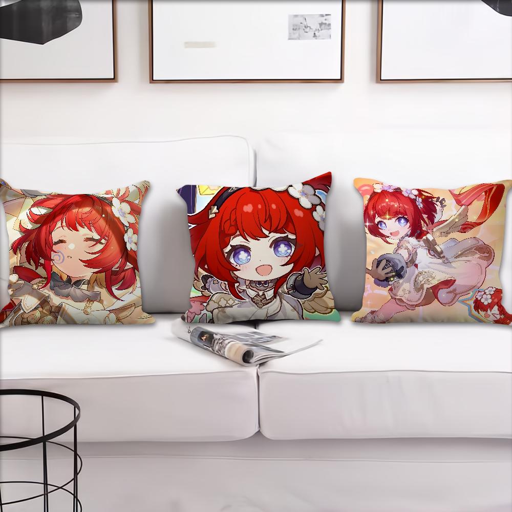 Star Rail Soft Comfortable Pillow Honkai Case for Sofa Living Room Home Cute Office Tribbie Decor Protective Covers