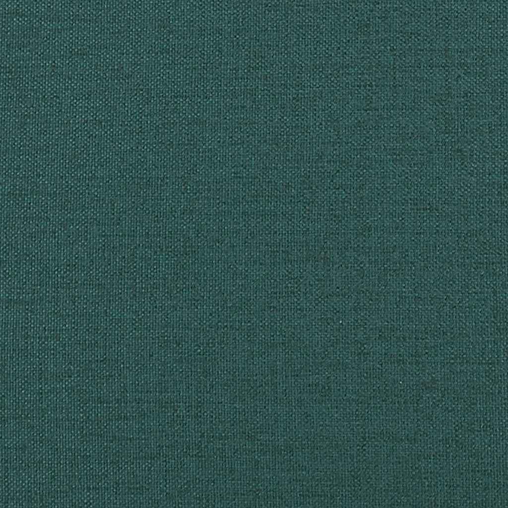 Footstool with Wooden Legs Dark Green Fabric