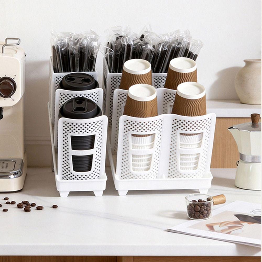 Detachable Design Paper Cup Dispenser Coffee Cup Storage Rack  Countertop Organizer