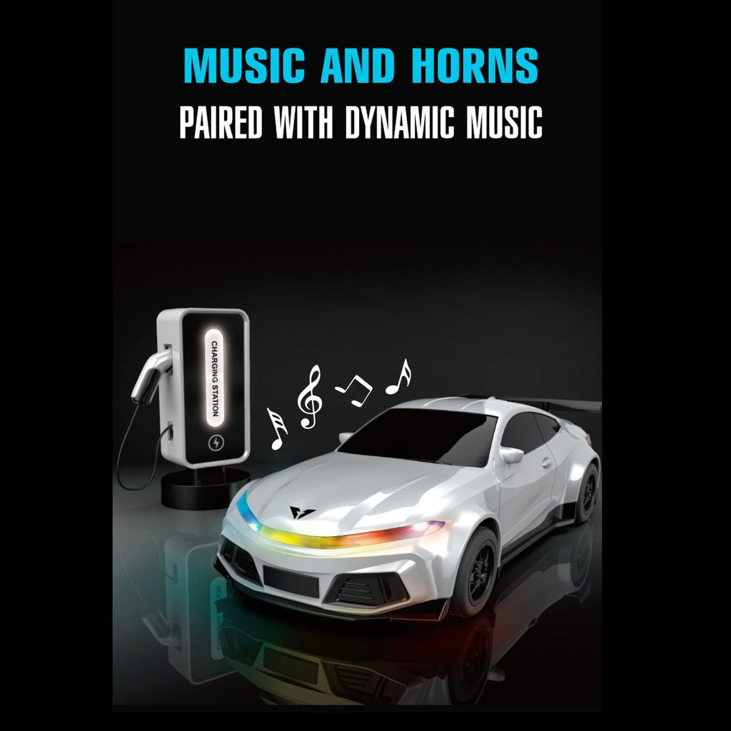 Children's Remote Control Car With Charging Pile Simulation New Energy Electric Car Sports Car Model Electric Toy