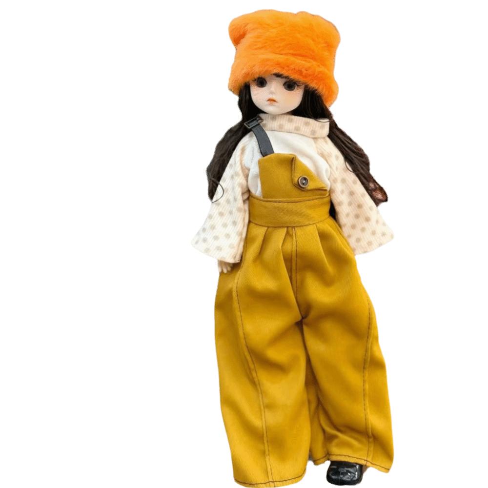 1 Set Long Hair 30cm Bjd Doll with Clothes Attractive Eyes Princess Makeup Ball Joint Doll Toddler