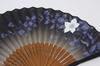 Folding Black Bellflower Silk Folding Handmade by Kyoto Comes with Fan Presented in a Paulownia Wood Made in Japan [Hasegawa] Fan, Design, Fan,