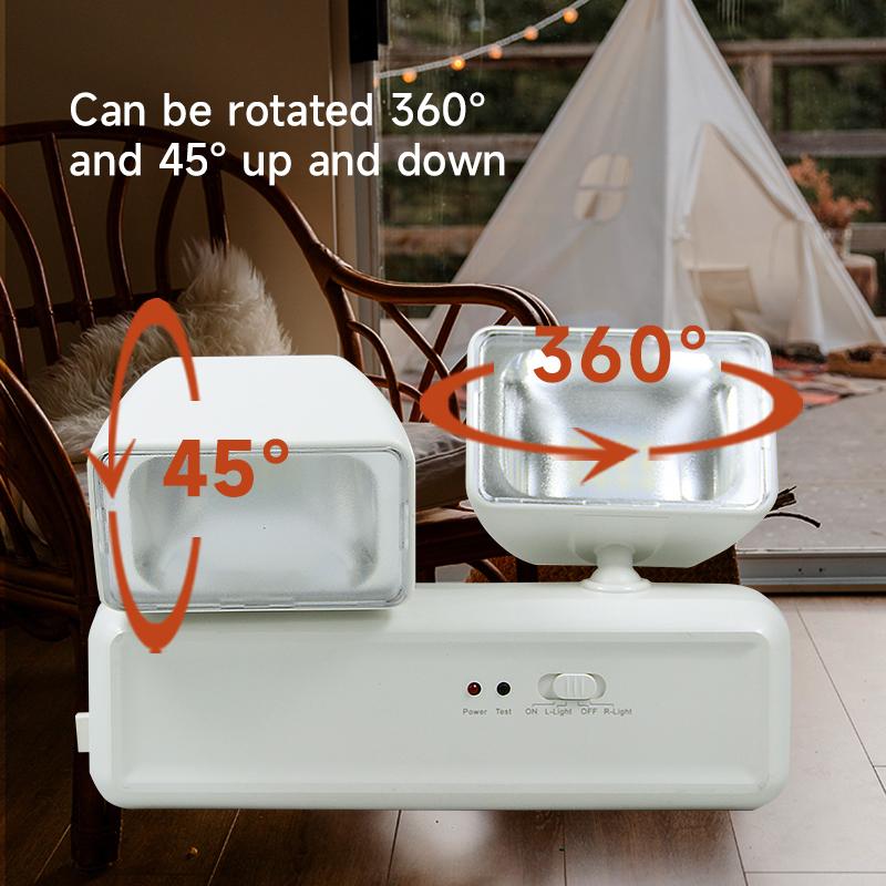 Wall-mounted Double-head Multifuctional Emergency Light Portable Camping Lantern Rechargeable Lamps for Power Outage Use