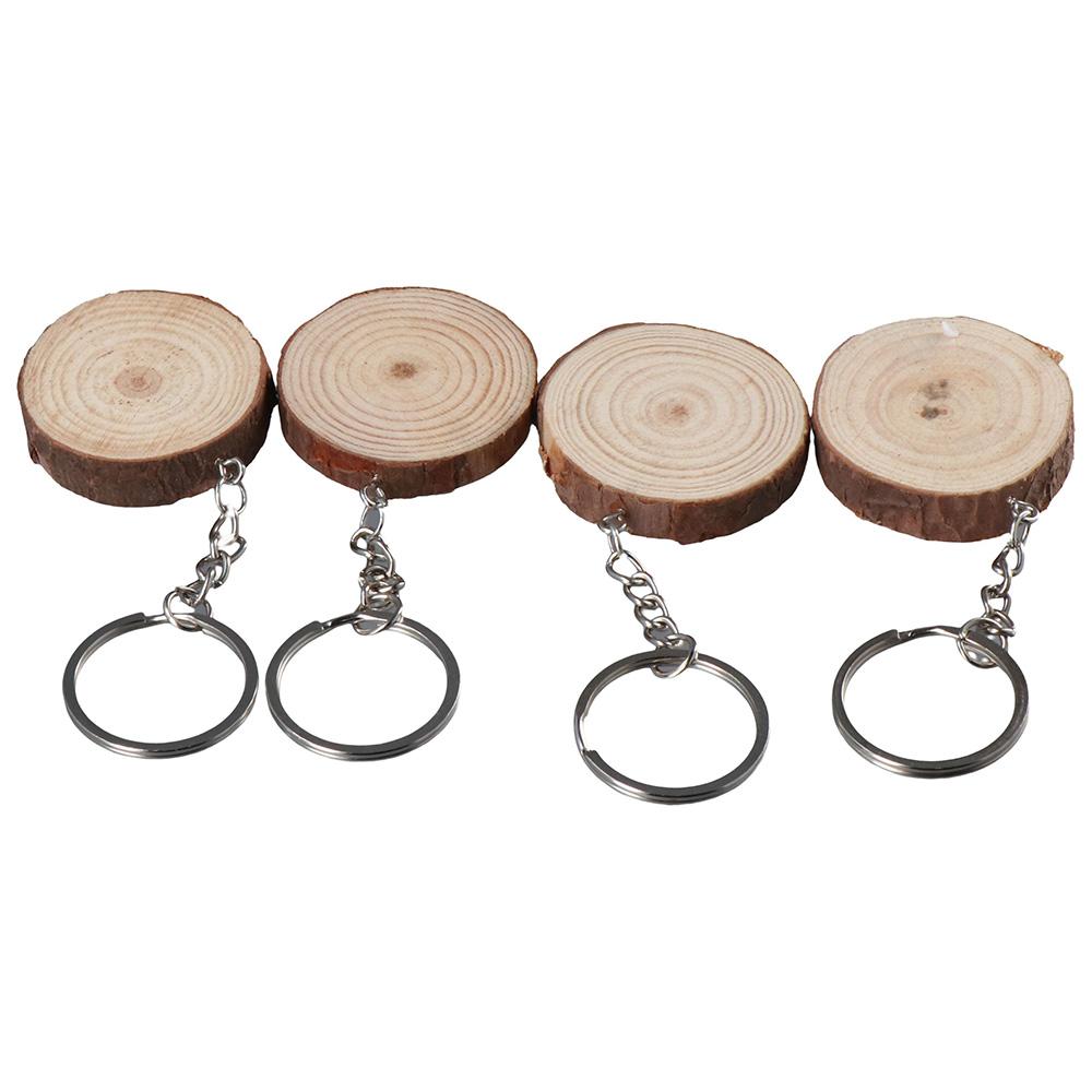 

Круглый пустой деревянный брелок с ручной росписью, необработанный деревянный винтажный креативный рождественский кулон