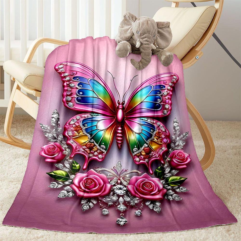 Enchanted Butterfly Garden blanket Suitable for offices, travel, living rooms also a good gift for friends and family Suitable for all seasons.