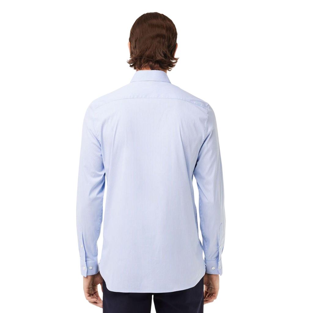 Lacoste Men's Striped Poplin Stretch Slim Shirt