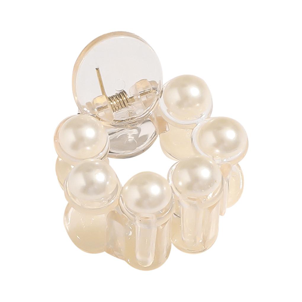 Champagner Große Perlen Acryl Haarspangen Groß Größe Make-up Haarstyling