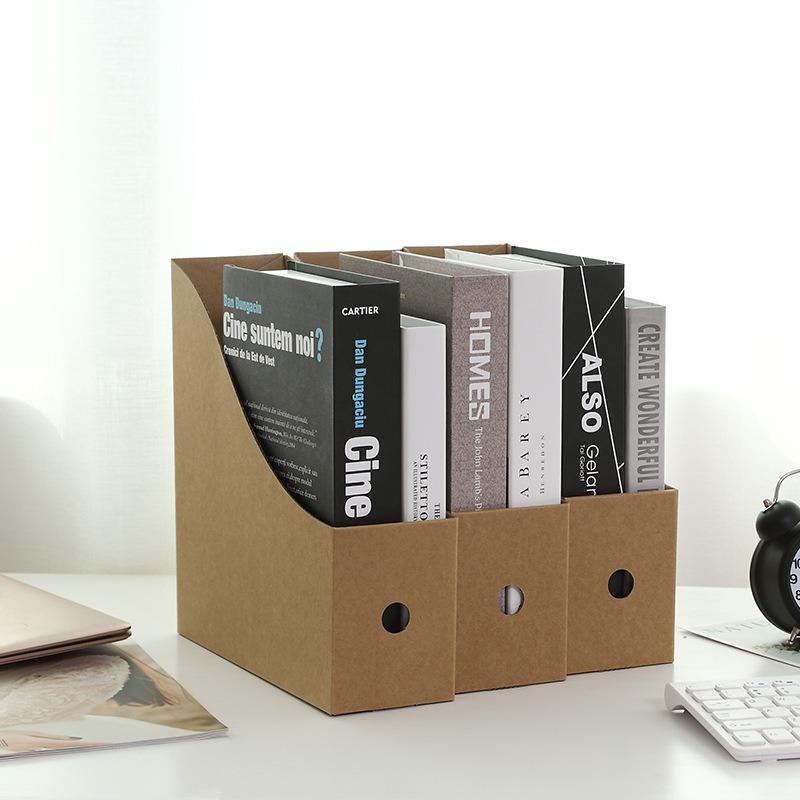 Desktop File Holder Corrugated Paper Office Document Storage Box