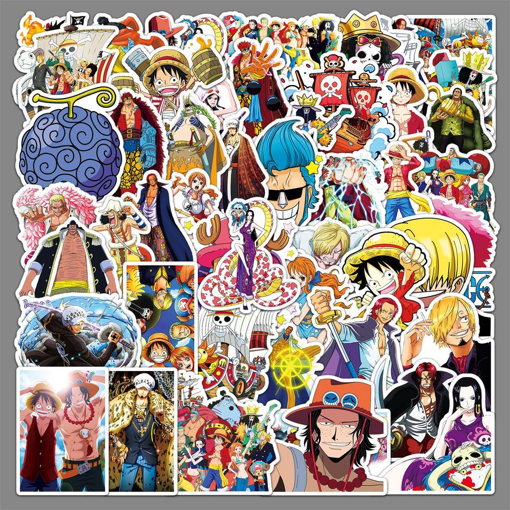 50 Stück One Piece Anime Aufkleber Wasserdichte Cartoon Charaktere Abziehbilder Für Handy Laptop Wasserflasche Dekoration Anime Fans