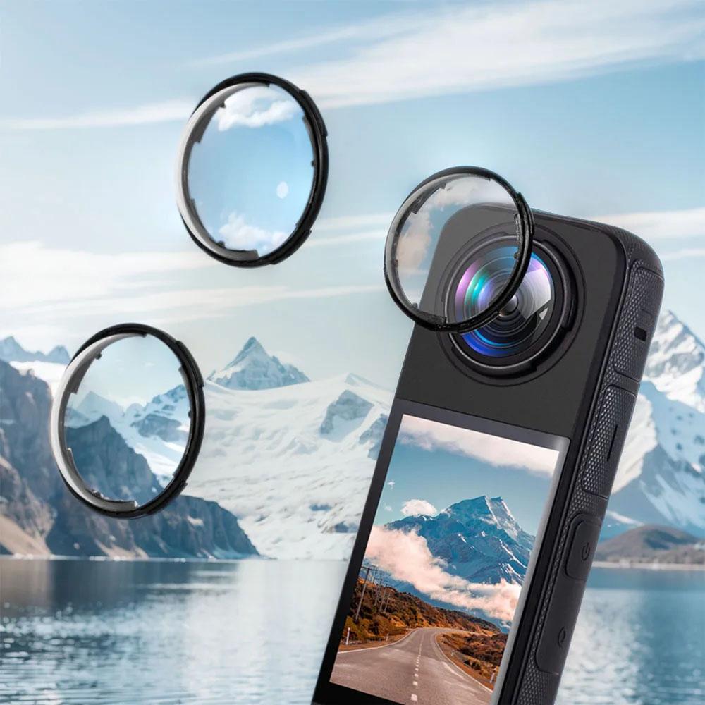 Rotating High-strength PC Lens Protective Mirror Anti-Scratch Protector Cover For Insta360 X4 Sports Camera Accessories
