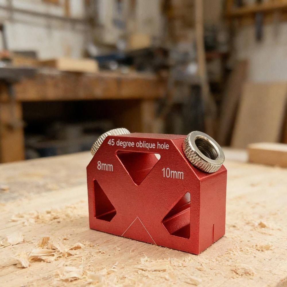 3-10mm Bit Sizes 45° Angle Hole Drilling Positioner Dowel Drill Guide Woodworking Projects