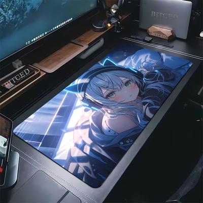 Large Gaming Mousepad Cute Anime Girls Locking Edge Keyboard Mouse Pad Gamer Non-Slip Computer Mouse Mat Kawaii Deskmat Carpet